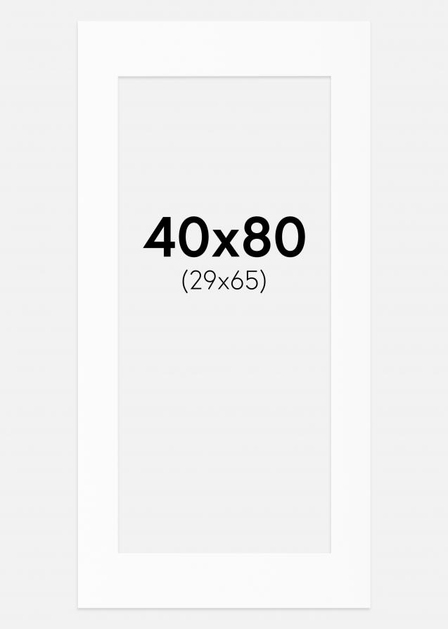 Passe-partout Blanc Standard (noyau blanc) 40x80 cm (29x65)