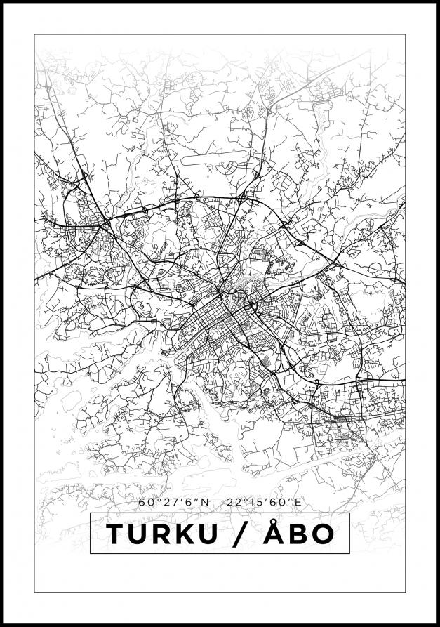Map - Turku / Åbo - White