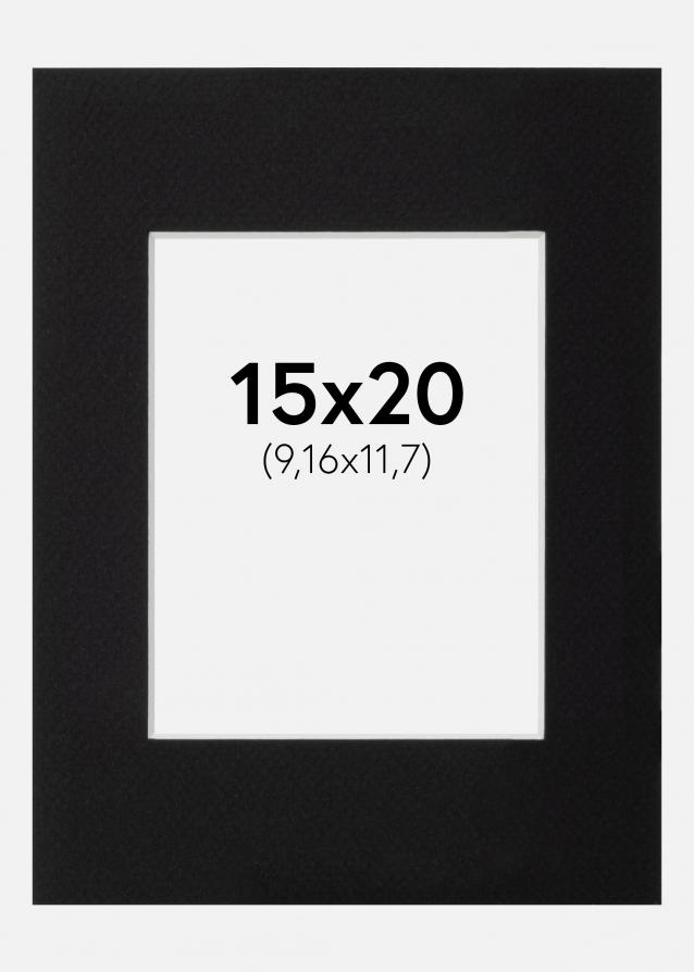 Passe-partout Noir Standard (noyau blanc) 15x20 cm (9,16x11,7)