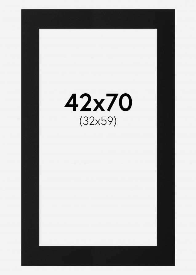 Passe-partout Noir Standard (noyau blanc) 42x70 cm (32x59)