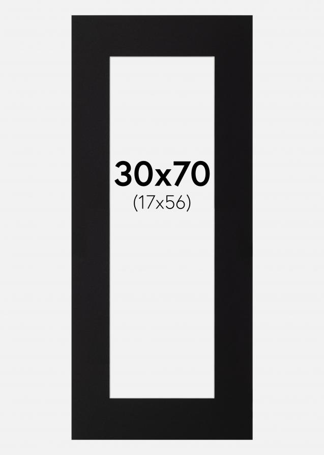 Passe-partout Noir Standard (noyau blanc) 30x70 cm (17x56)