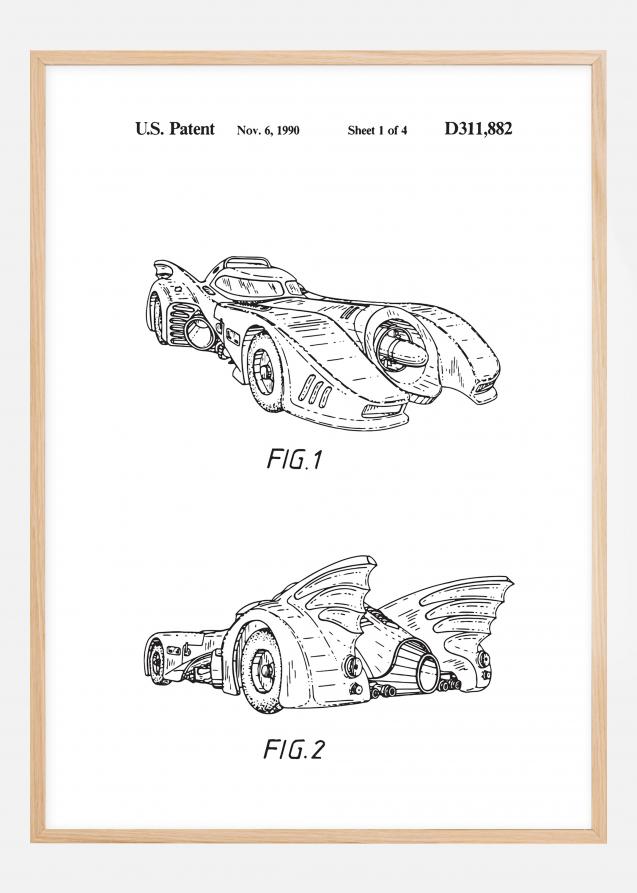 Dessin de brevet - Batman - Batmobile 1990 I Poster