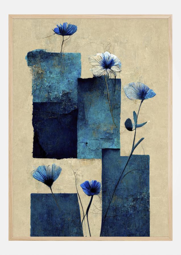 Blocks And Flowers Poster
