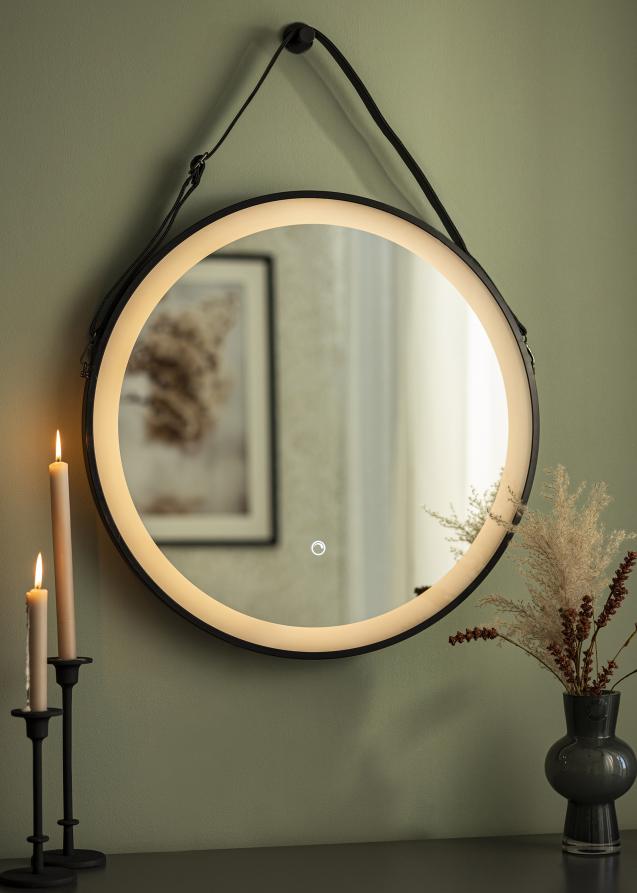 KAILA Miroir Noir LED diamètre 60 cm