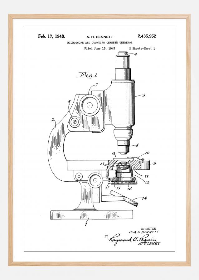 Patent Print - Microscope - White Poster
