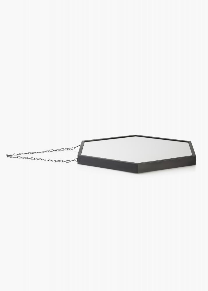 KAILA Miroir Hex Chain - Noir 39x45 cm