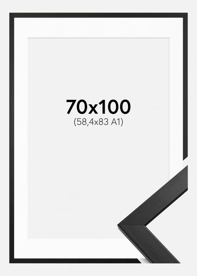 Cadre Stilren Verre acrylique Noir 70x100 cm - Passe-partout Blanc 59,4x84 cm