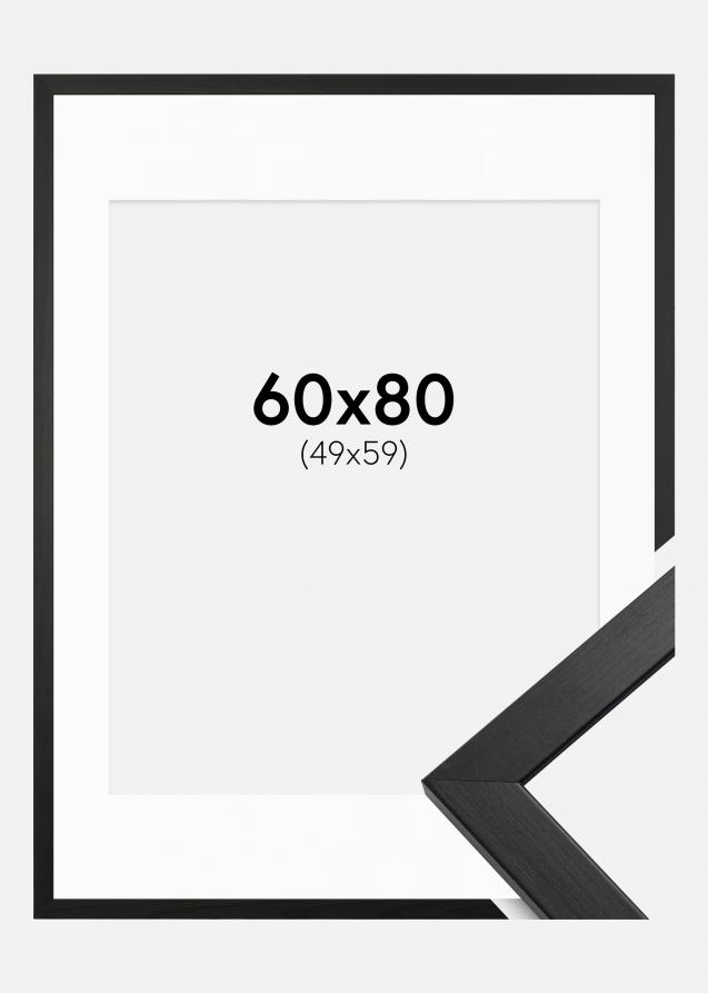 Cadre Stilren Verre acrylique Noir 60x80 cm - Passe-partout Blanc 50x60 cm