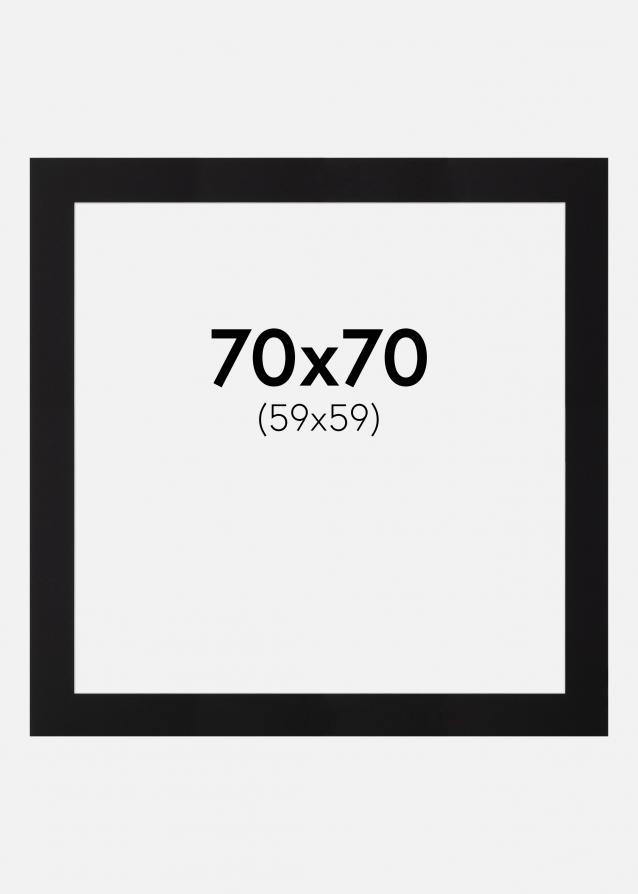 Passe-partout Noir Standard (noyau blanc) 70x70 cm (59x59)