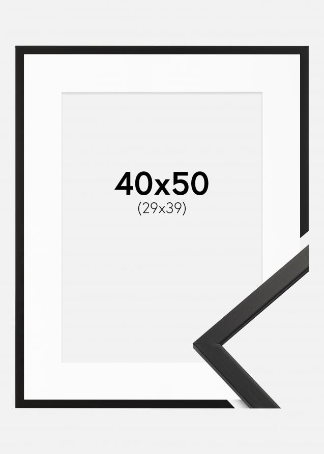 Cadre Edsbyn Verre acrylique Noir 40x50 cm - Passe-partout Blanc 30x40 cm