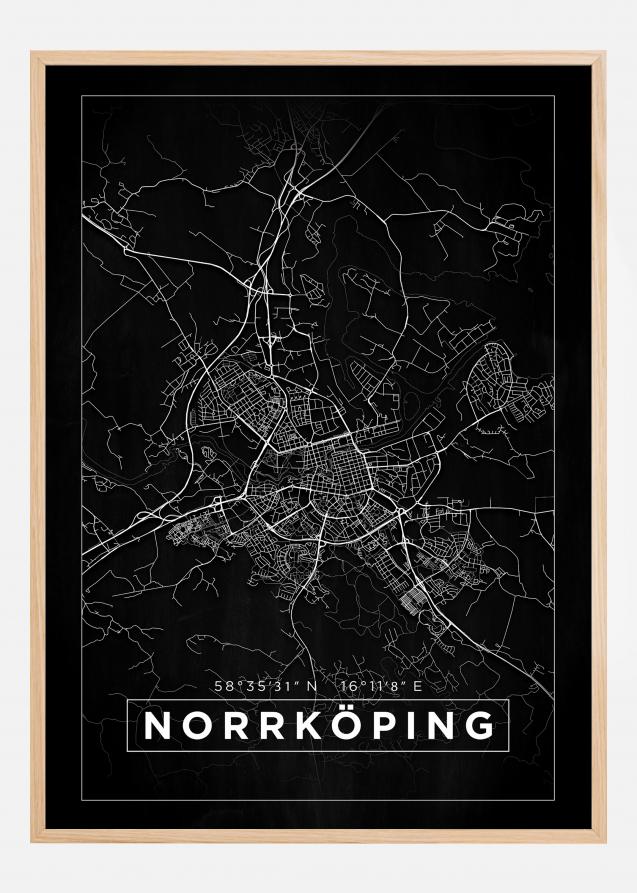 Map - Norrköping - Black