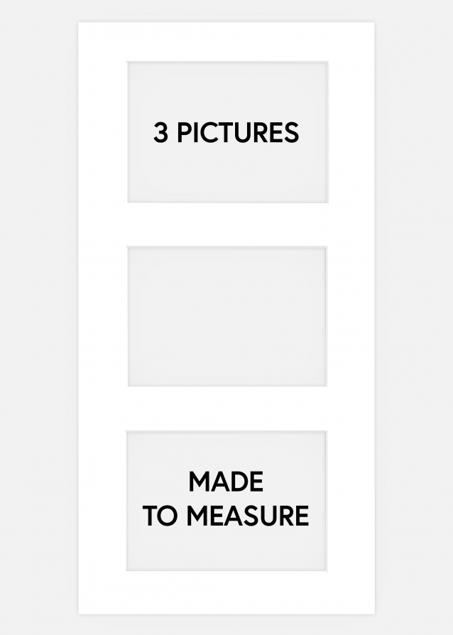 Passe-partout collage Blanc 3 images - Sur mesure (Noyau blanc)
