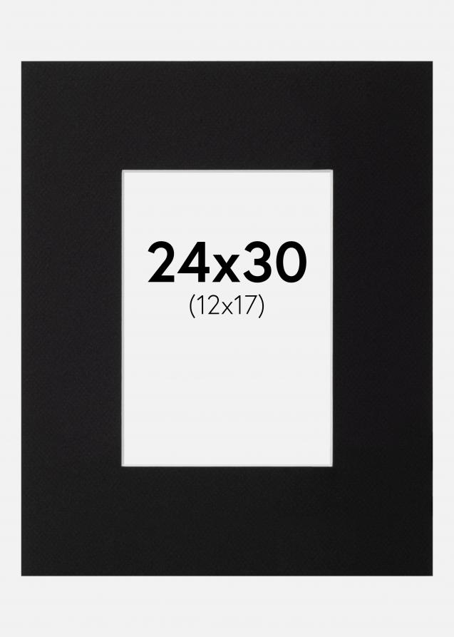 Passe-partout XL Noir (noyau blanc) 24x30 cm (12x17)