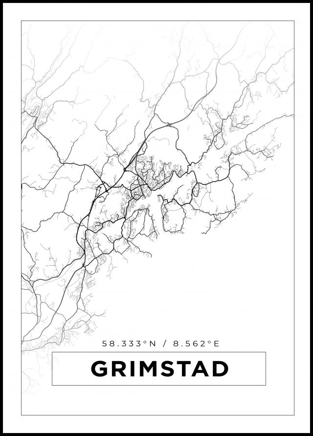 Map - Grimstad - White