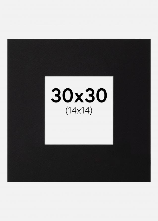Passe-partout XL Noir (noyau blanc) 30x30 cm (14x14)