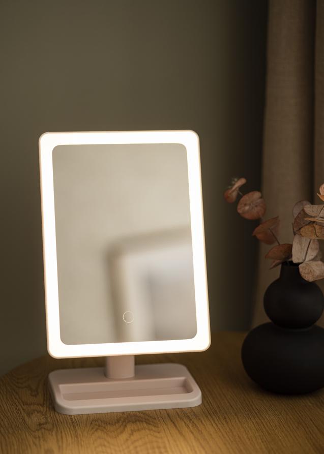 KAILA Miroir de maquillage LED Strip m. Haut-parleur Bluetooth Blanc 18x30 cm