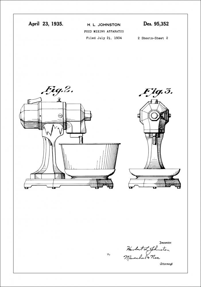Dessin de brevet - Robot de cuisine II Poster