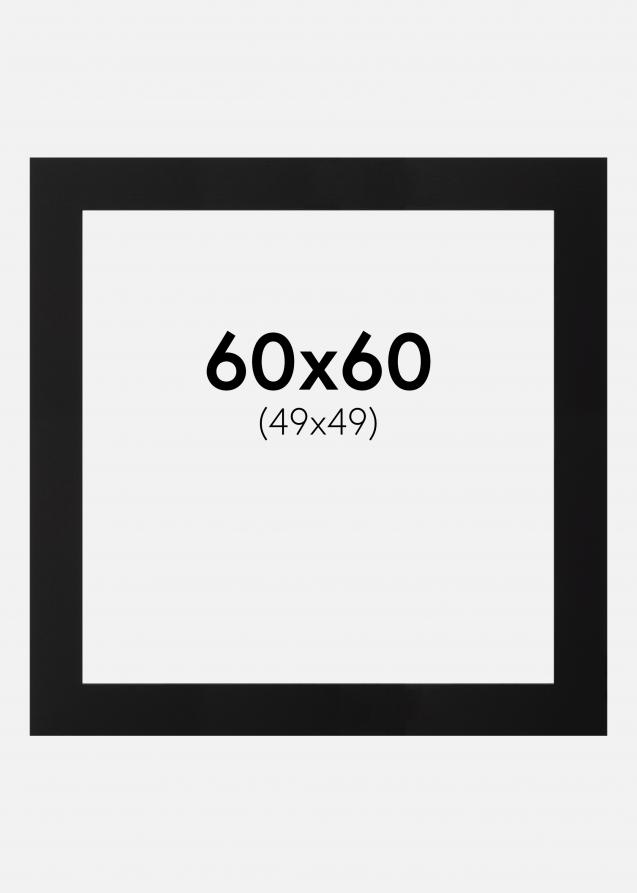 Passe-partout Noir (noyau noir) 60x60 cm (49x49)
