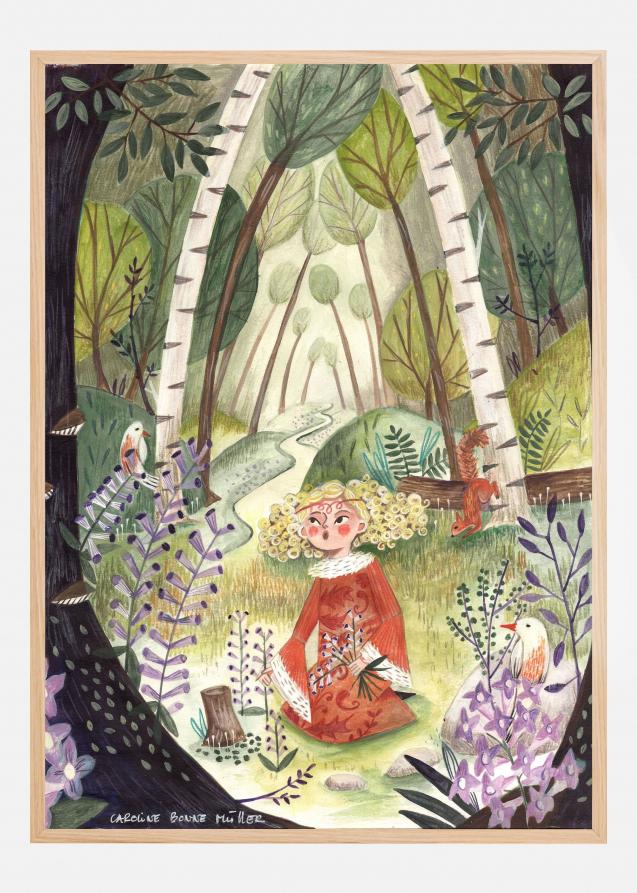 Princess in the forest with flowers Poster