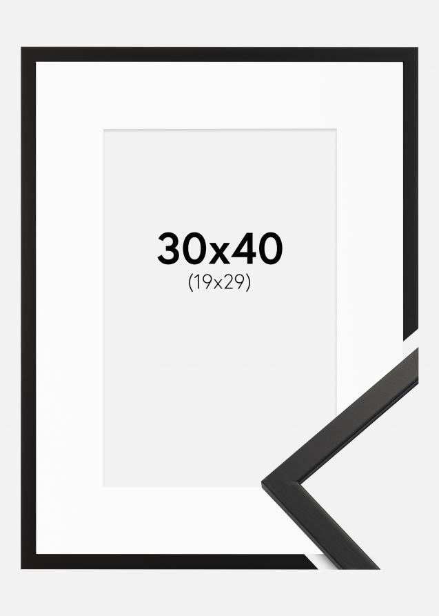 Cadre Edsbyn Verre acrylique Noir 30x40 cm - Passe-partout Blanc 20x30 cm