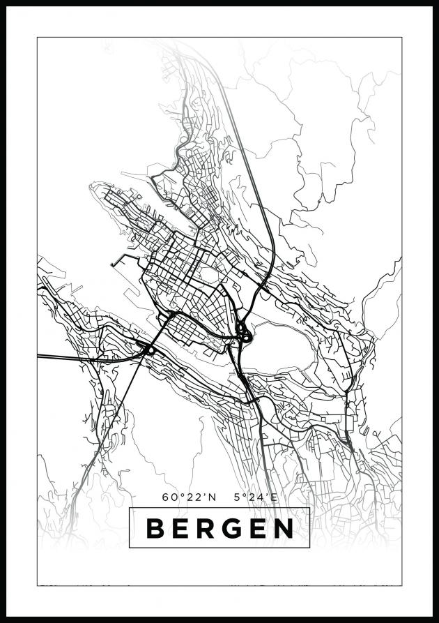 Map - Bergen - White