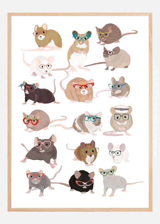 Mice In Glasses Poster