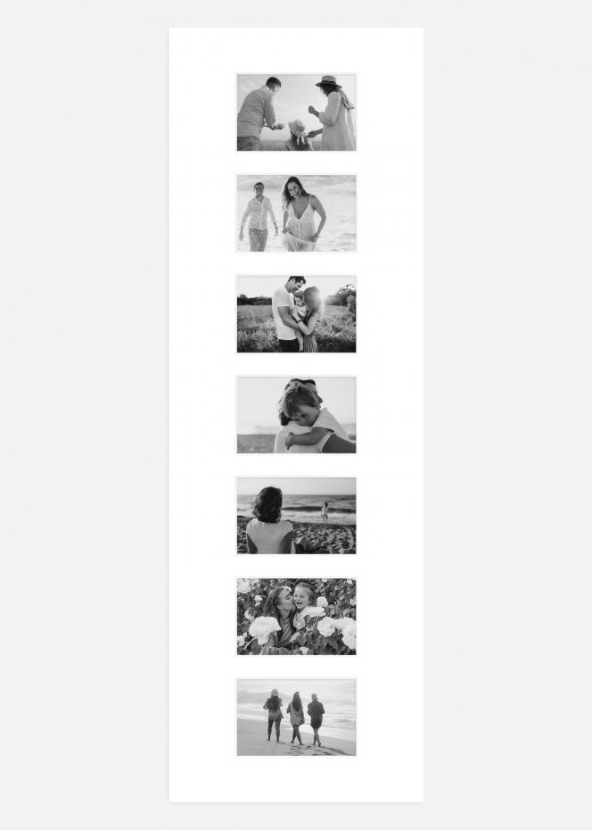 Passe-partout Blanc 30x91 cm - Collage 7 Images (9x14 cm)