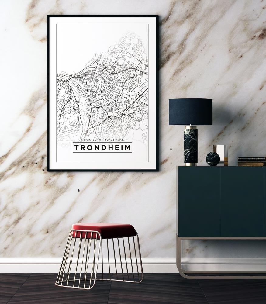 Map - Trondheim - White