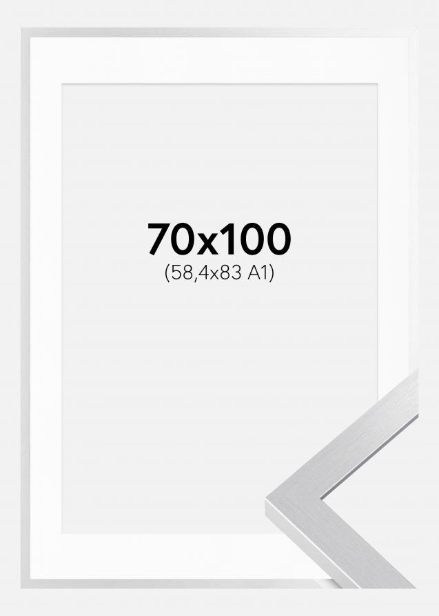 Cadre Selection Argent 70x100 cm - Passe-partout Blanc 59,4x84 cm (A1)
