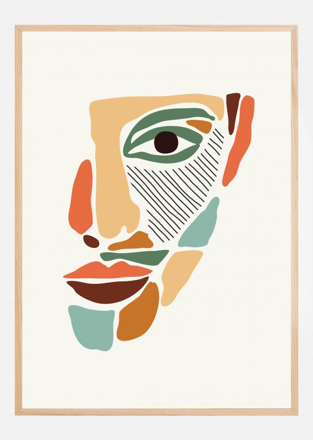 Color Abstract Faces Poster