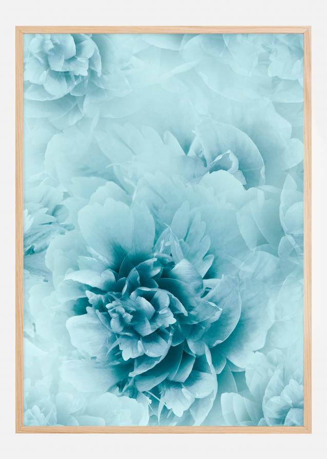 Turquoise flowers Poster