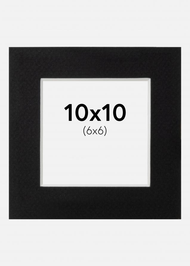 Passe-partout Noir Standard (noyau blanc) 10x10 cm (6x6)