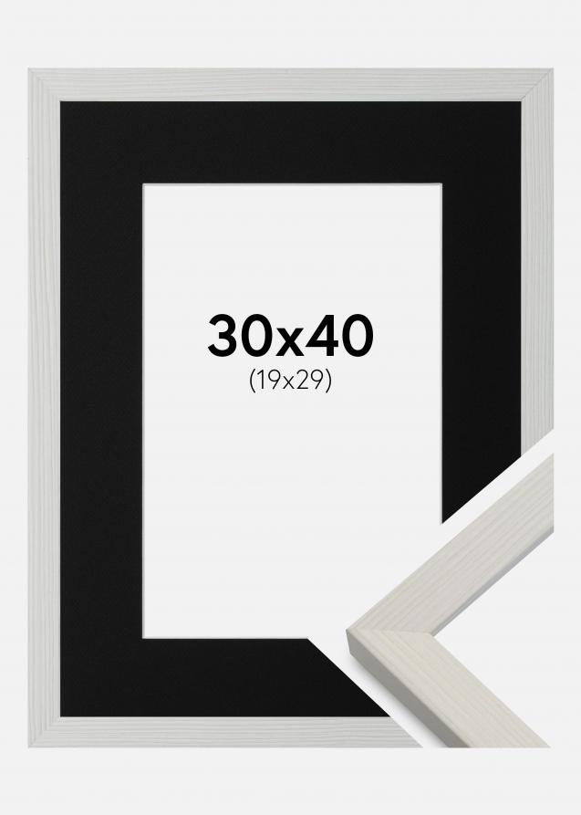 Passe-partout Noir Standard (noyau blanc) 30x40 cm (19x29)