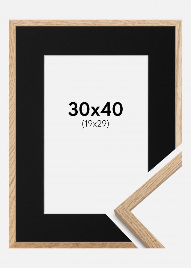 Cadre Oslo Chêne 30x40 cm - Passe-partout Noir 20x30 cm