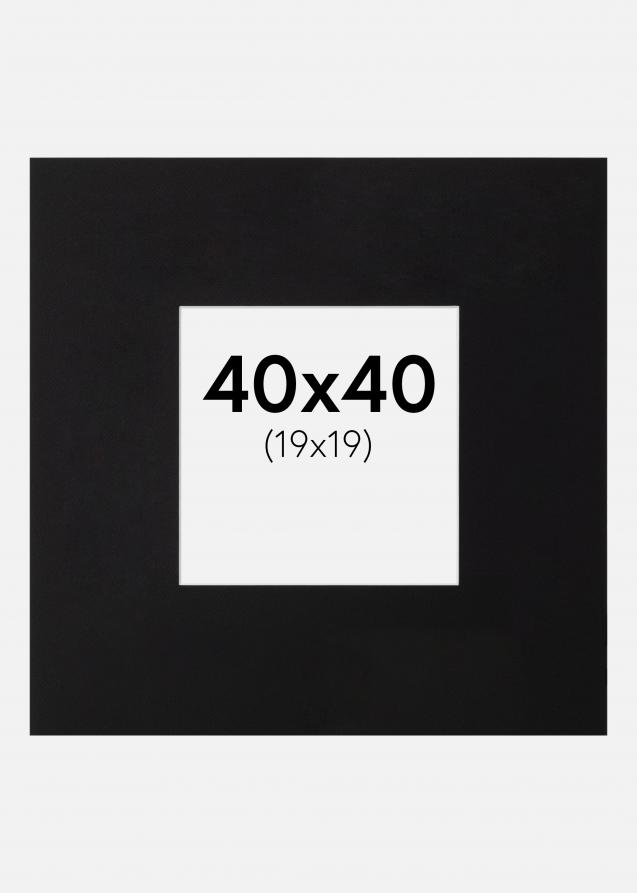 Passe-partout XL Noir (noyau blanc) 40x40 cm (19x19)