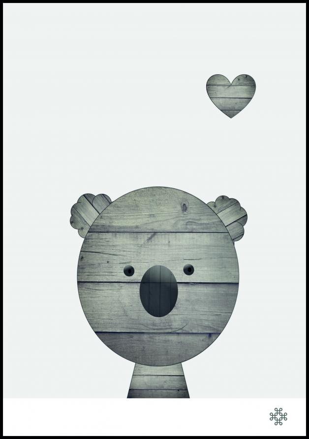 Wood koala Poster