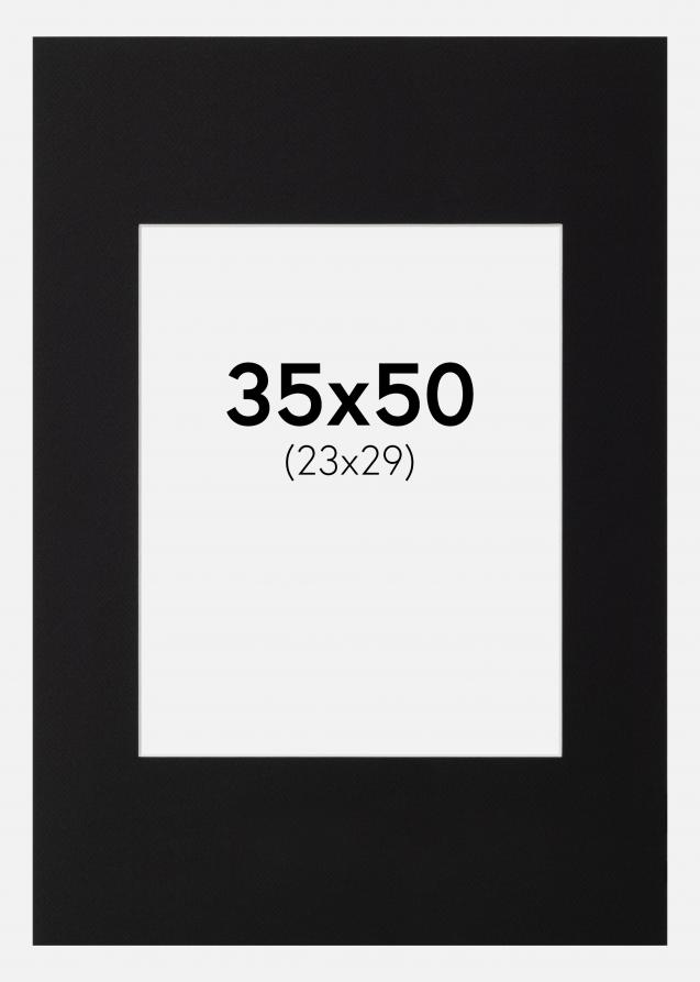 Passe-partout Noir Standard (noyau blanc) 35x50 cm (23x29)