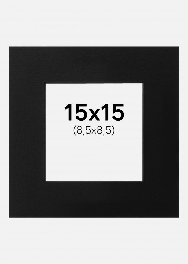 Passe-partout Noir (noyau noir) 15x15 cm (8,5x8,5)