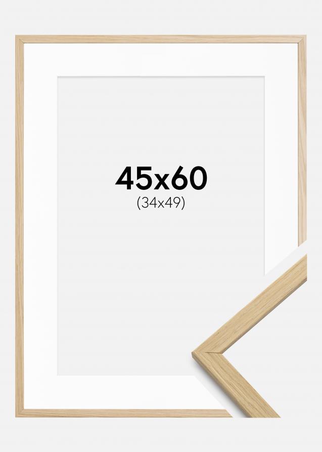 Cadre Edsbyn Chêne 45x60 cm - Passe-partout Blanc 35x50 cm