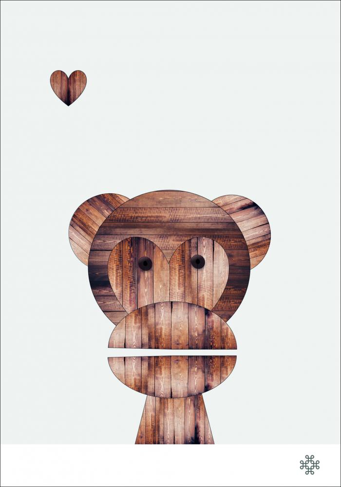 Wood monkey Poster