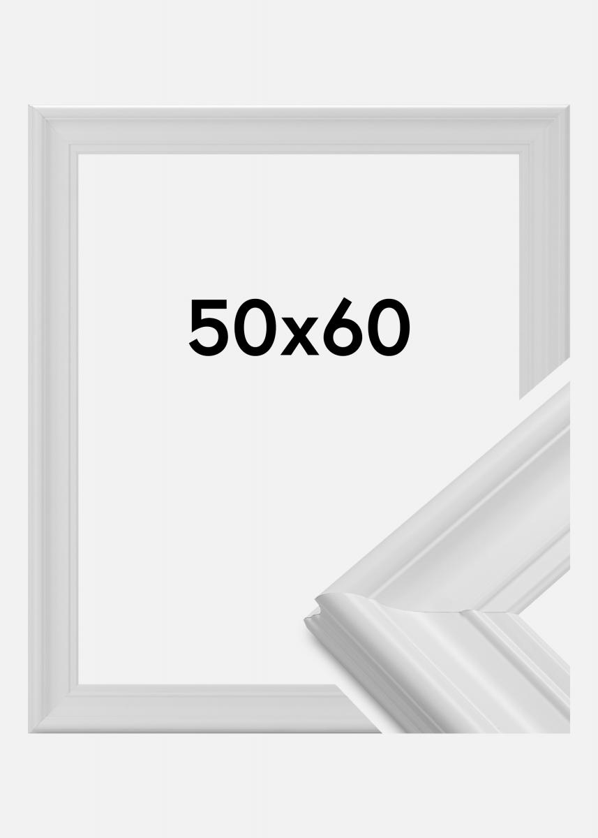 Cadre en bois blanc large vintage 50x60cm - Qualité Premium