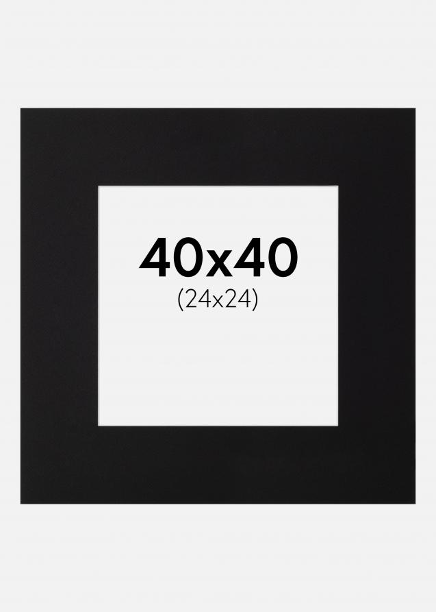 Passe-partout Noir Standard (noyau blanc) 40x40 cm (24x24)