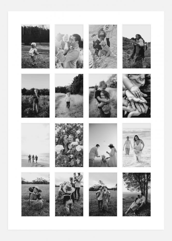 Passe-partout Blanc 50x70 cm - 16 Images collage