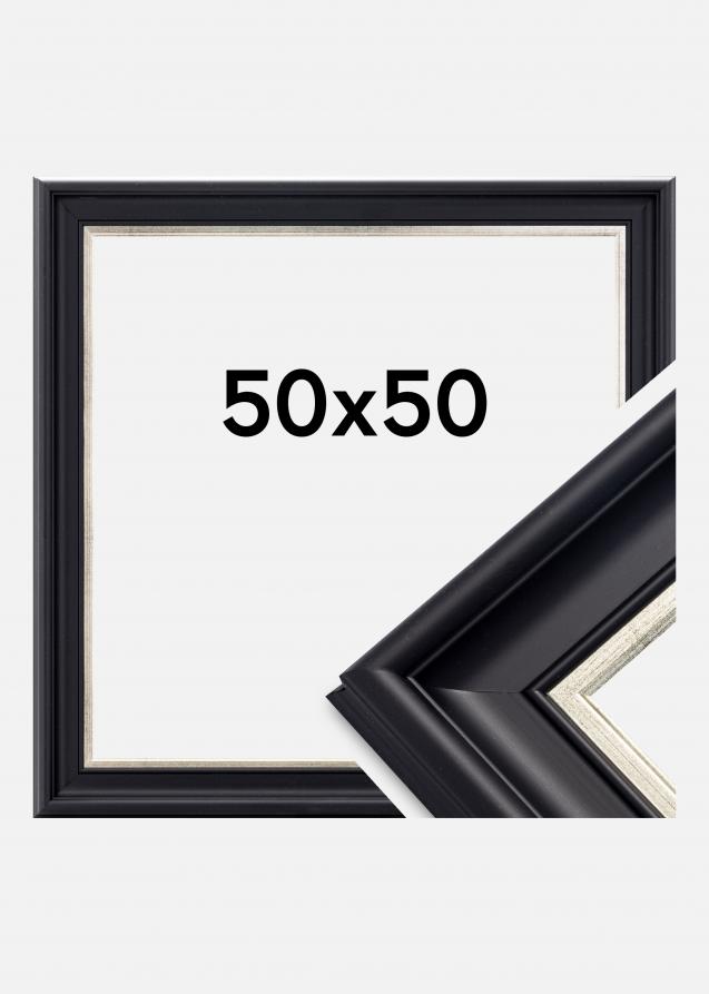 Cadre Dalarna Verre Acrylique Noir-Argent 50x50 cm