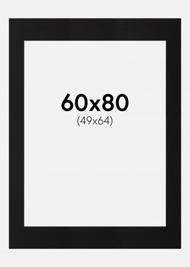 Passe-partout Noir Standard (noyau blanc) 60x80 cm (49x64)