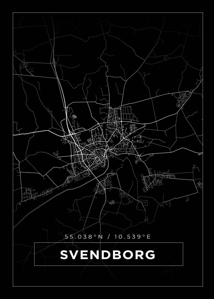 Map - Svendborg - Black