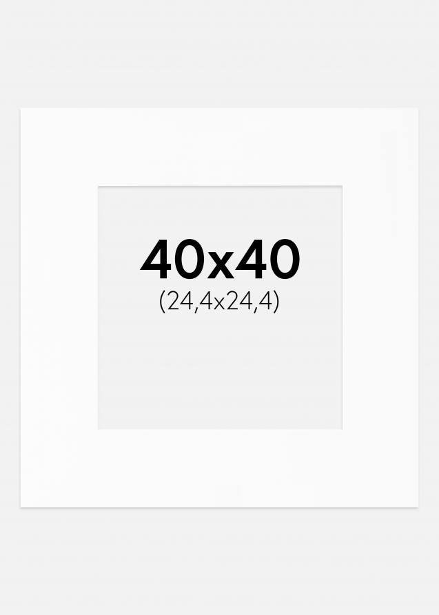 Passe-partout Blanc Standard (noyau blanc) 40x40 cm (24,4x24,4)