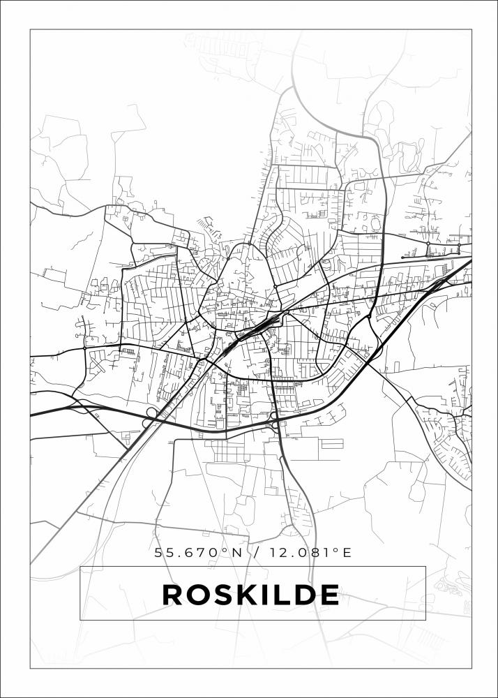 Map - Roskilde - White