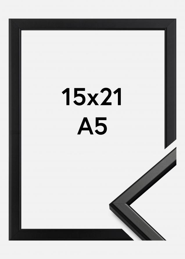 Cadre Slim Mat Verre antireflet Noir 15x21 cm (A5)