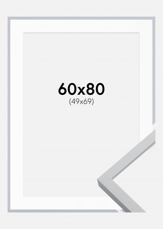Cadre Oslo Blanc 60x80 cm - Passe-partout Blanc 50x70 cm